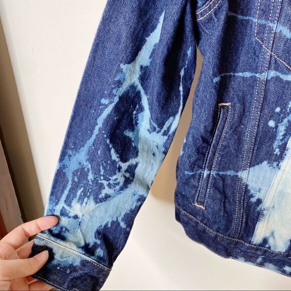 Levi’s Bleach Tie Dyed Jean Jacket Denim Small - Picture 5 of 11